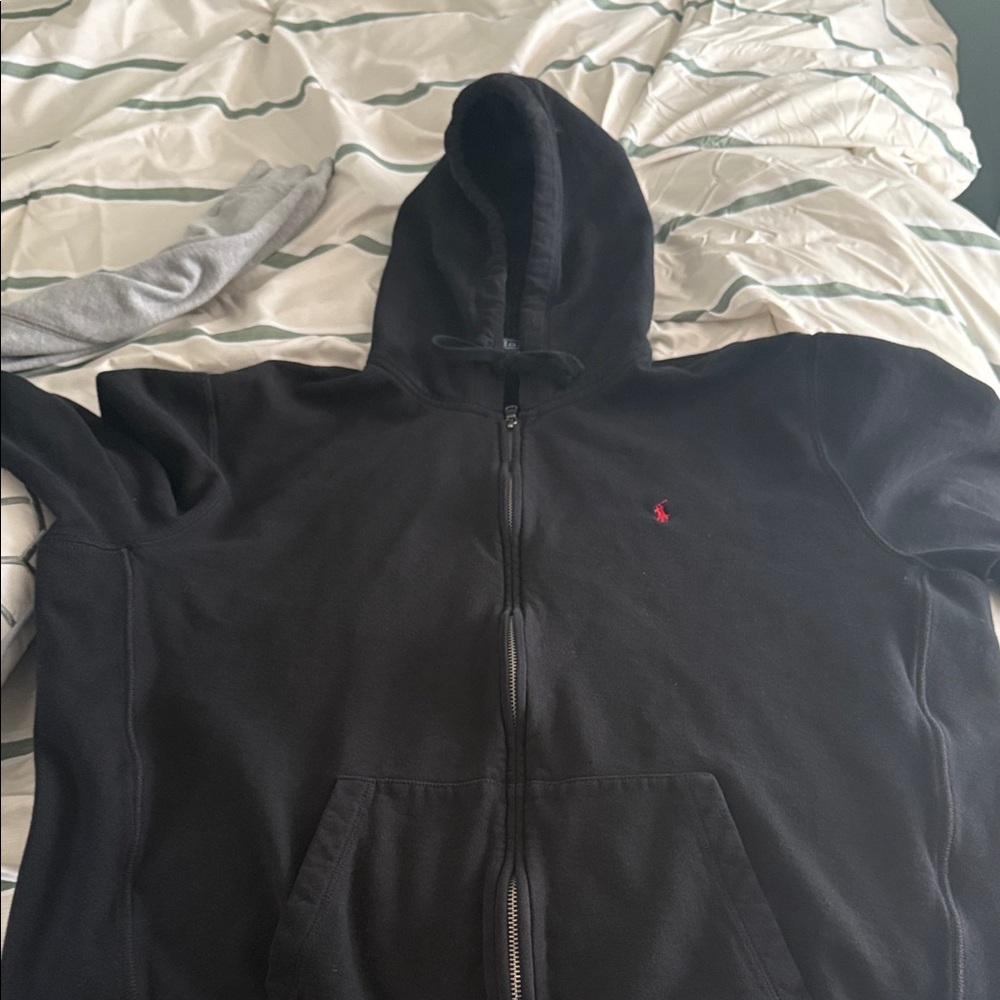 Ralph Lauren Black Zip-Up Hoodie large